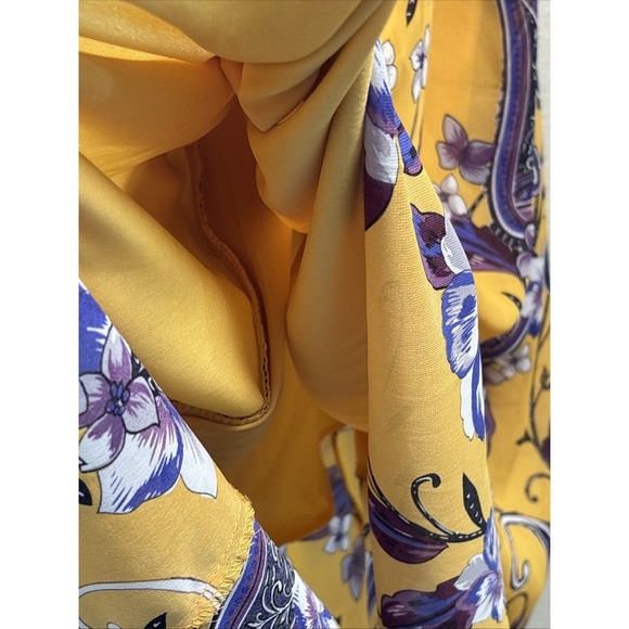 Mlle Gabrielle Maxi Dress Womens Plus Size 3X Yellow Floral High Low Helm - Picture 5 of 5